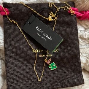 Kate Spade Gold Necklace with Green Pendant